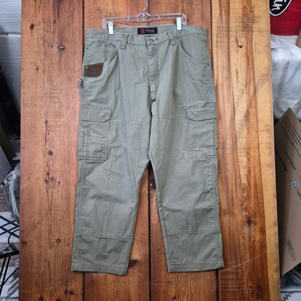 Wrangler Riggs Workwear Ripstop Cargo Pants Mens 40x32 Green Utility